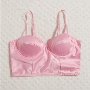 Satin Crop Top (Pink)